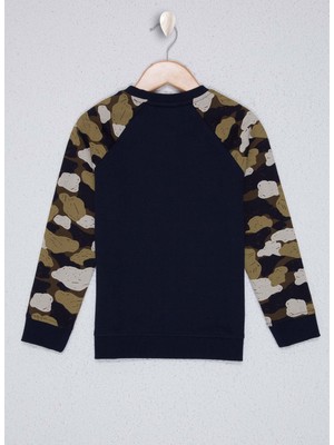 U.S. Polo Assn.  Bisiklet Yaka  Normal Kalıp Desenli Lacivert Erkek Çocuk  Sweatshirt