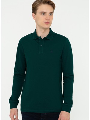 U.S. Polo Assn. Polo Yaka Yeşil Erkek Sweatshirt GTP01SK21