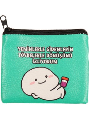 Cetinaccessories Yeminlerle Gidenlerin Tasarım Süet Bozuk Para Cüzdanı