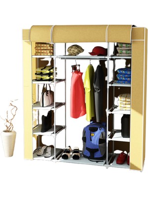 Trioport Çelik Profilli Çift Yandan Raflı Bez Dolap