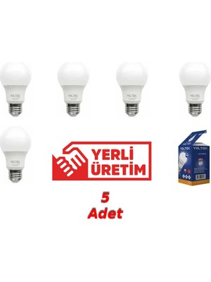 Voltek 9 W LED Ampül Gün Işığı 806 Lumen - 5 Adet