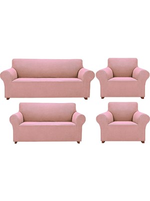 Elgeyar Likrali Koltuk, Kanepe, Çekyat Örtüsü  Lastikli, Pitikare Desen3+2+1+1