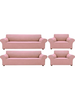 Elgeyar Likrali Koltuk, Kanepe, Çekyat Örtüsü  Lastikli, Pitikare Desen3+3+1+1