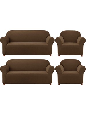 Elgeyar Likrali Koltuk, Kanepe, Çekyat Örtüsü  Lastikli, Pitikare Desen3+3+1+1