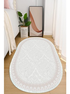 Napoli Home Dijital Baskılı Kaymaz Taban Yıkanabilir Oval Salon  Halısı Mutfak Halısı ve Yolluk NHO-HT-391
