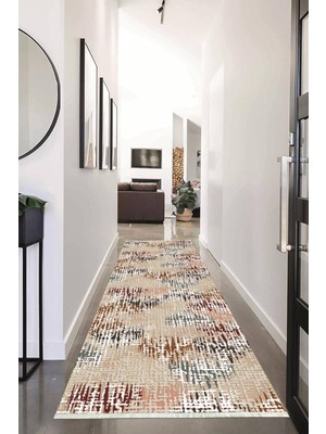 Napoli Home Dijital Baskılı Kaymaz Taban Yıkanabilir Modern Desenli Koridor Halısı Yolluk NHU-HY-1372