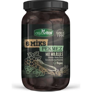 ASYA VİTAL 6 MİX PEKMEZ 800 GR. CAM (ÜZÜM, DUT, HARNUP, HURMA, ANDIZ, PROPOLİS)