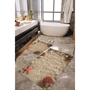 Napoli Home Dijital Baskılı Kaymaz Taban Yıkanabilir 2'li Banyo Paspası Halı Takımı NH-KLZT-HP-754