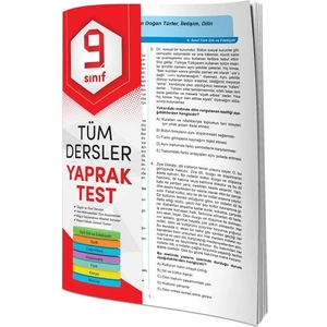 4 Element Yayınları 9. Sınıf Tüm Dersler Yaprak Test Güncellenmiş Yeni Müfredat