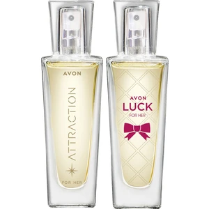 Kadın Parfüm Seti Attraction & Luck EDP 2×30 ml – Çiçeksi ve Meyveli Notalar, Özel Hediye Kutusu