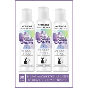 Invisible Flower 24 Saat Etkili Kadın Deodorant 150 ml x 3