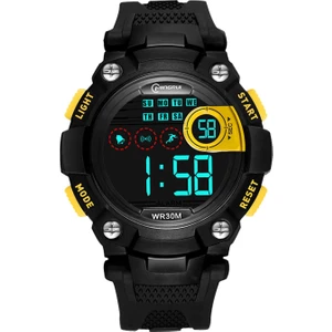 Elektronik Izle Su Geçirmez Çok Fonksiyonlu Akıllı Çip Kronometre Spor Sarı Için