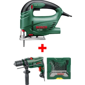 Dekupaj Testere Makinası Pst 650 + Bosch Darbeli Matkap Easyimpact 600 + Matkap Ucu Seti