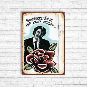 Trend Poster Müslüm Gürses Retro Ahşap Poster