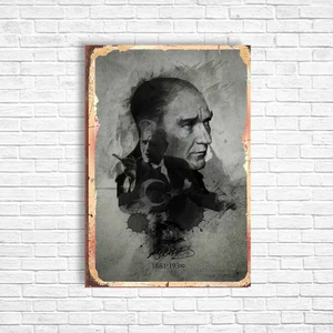 Trend Poster Atatürk Retro Ahşap Poster