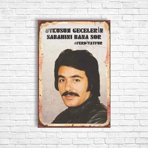Trend Poster Ferdi Tayfur Retro Ahşap Poster