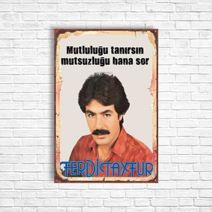 Trend Poster Ferdi Tayfur Retro Ahşap Poster