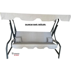 Vip Home Concept 3 Kişilik Salıncak Minderi Süngerli Kılıfı Gri Bahçe Minderi