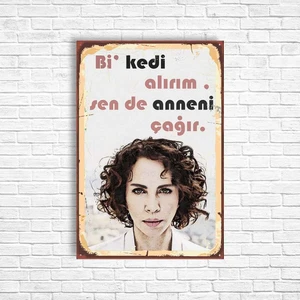 Trend Poster Sertap Erener Retro Ahşap Poster