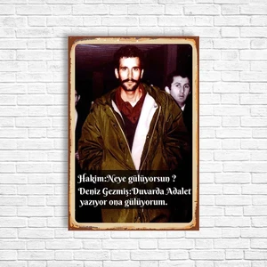 Trend Poster Deniz Gezmiş Retro Ahşap Poster