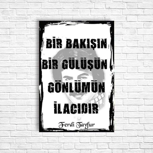 Trend Poster Ferdi Tayfur Retro Ahşap Poster