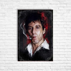 Trend Poster Al Pacino Scarface Retro Ahşap Poster