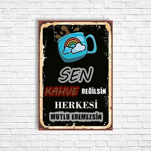 Trend Poster Kahve Retro Ahşap Poster