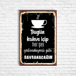 Trend Poster Kahve Retro Ahşap Poster