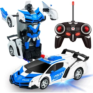Mj Toys Oyuncak Uzaktan Kumandalı Transformers Tarzı Robota Dönüşen Oyuncak Araba Ferrari Polis