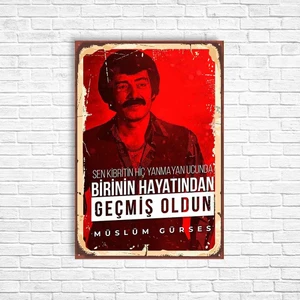 Trend Poster Müslüm Gürses Retro Ahşap Poster