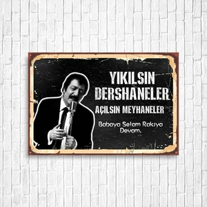 Trend Poster Müslüm Gürses Retro Ahşap Poster