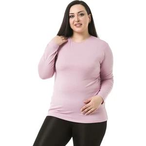 Disentis Modest Büyük Beden Bisiklet Yaka Uzun Kollu Viskon Siyah Body