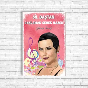 Trend Poster Şebnem Ferah Retro Ahşap Poster