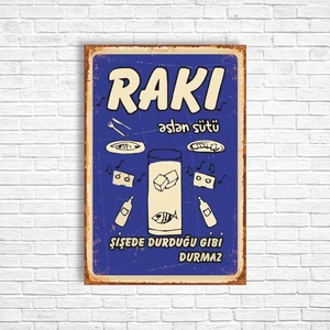 Trend Poster Alkol Rakı Retro Ahşap Poster