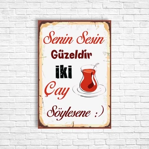 Trend Poster Çay Retro Ahşap Poster