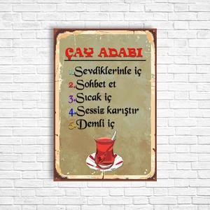 Trend Poster Çay Retro Ahşap Poster