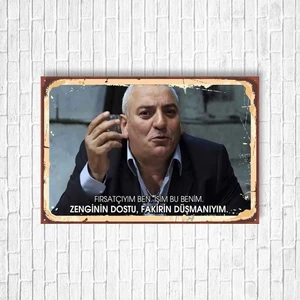 Trend Poster Kolpaçino Retro Ahşap Poster