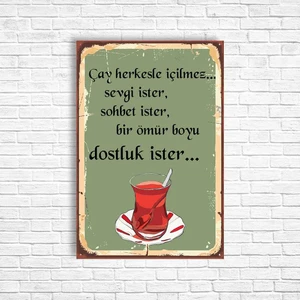 Trend Poster Çay Retro Ahşap Poster