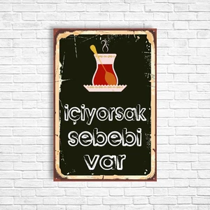 Trend Poster Çay Retro Ahşap Poster