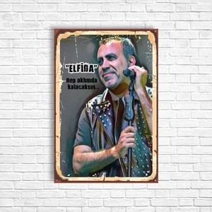 Trend Poster Haluk Levent Retro Ahşap Poster