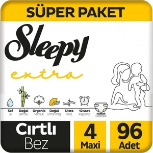 Extra Avantajlı Bebek Bezi 4 Numara Maxi 96 lı