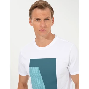 Pierre Cardin Erkek Beyaz Slim Fit Baskılı Bisiklet Yaka Tişört 50249867-VR013