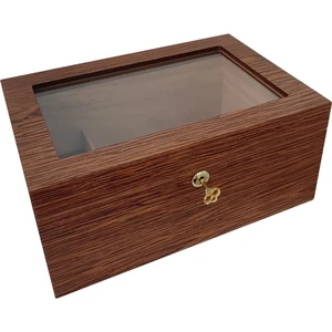Sedir Ağacı Camlı Humidor Puro Kutusu RB98
