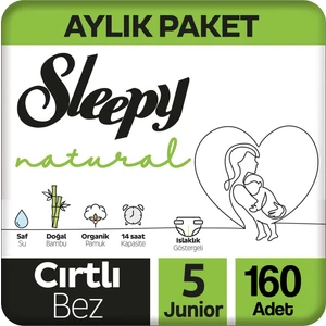 Natural Cırtlı Bebek Bezi Ultra Avantaj Paket 5 Numara 11-18 Kg 160 Adet