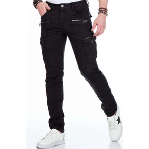 Cipo & Baxx CD424 Kargo Cepli Dar Paça Siyah Erkek Pantolon