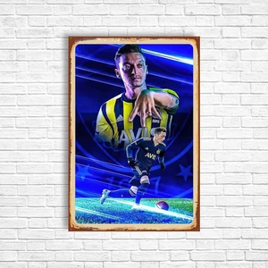 Trend Poster Mesut Özil Retro Ahşap Poster