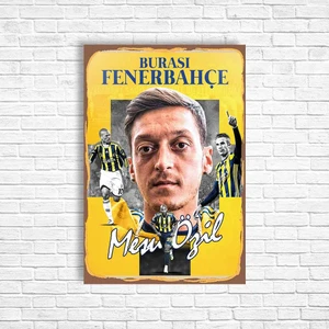 Trend Poster Mesut Özil Retro Ahşap Poster