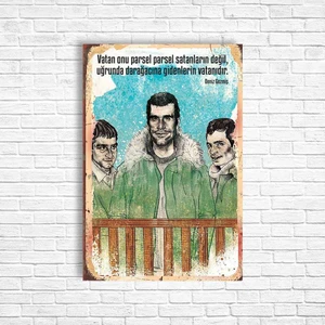 Trend Poster Deniz Gezmiş Retro Ahşap Poster