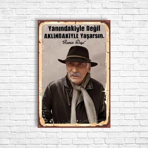 Trend Poster Tuncel Kurtiz Ramiz Dayı Retro Ahşap Poster