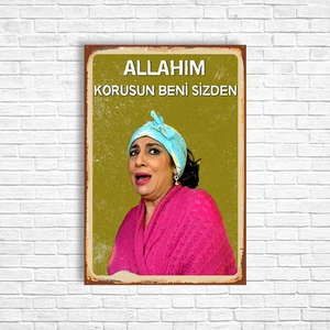 Trend Poster Pempe Cennet Mahallesi Retro Ahşap Poster
